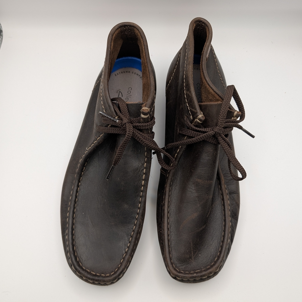Clarks Collection Wallabee Chukka Boots Men’s 9.5 Leather Lace Up Crepe Sole - Picture 2 of 14